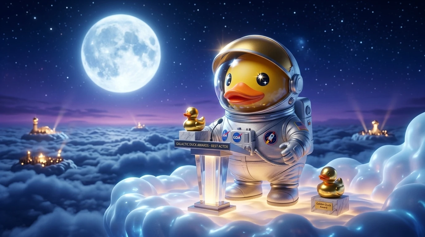 宇宙服を着たラバーダック