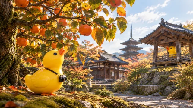 奈良県の法隆寺に似た場所が、アヒルの世界にもあるみたい