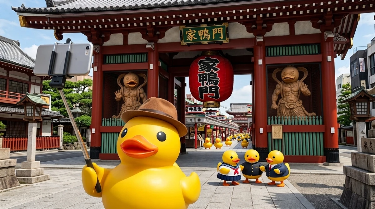 東京都の浅草寺に似た場所が、アヒルの世界にもあるみたい 東京都の浅草寺に似た場所が、アヒルの世界にもあるみたい