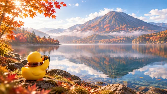 栃木県の中禅寺湖に似た場所が、アヒルの世界にもあるみたい